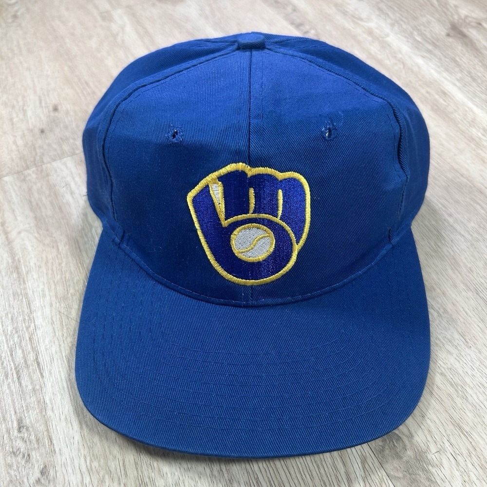 VTG Milwaukee Brewers Snapback Hat MLB Baseball Blue Universal Industries Cap